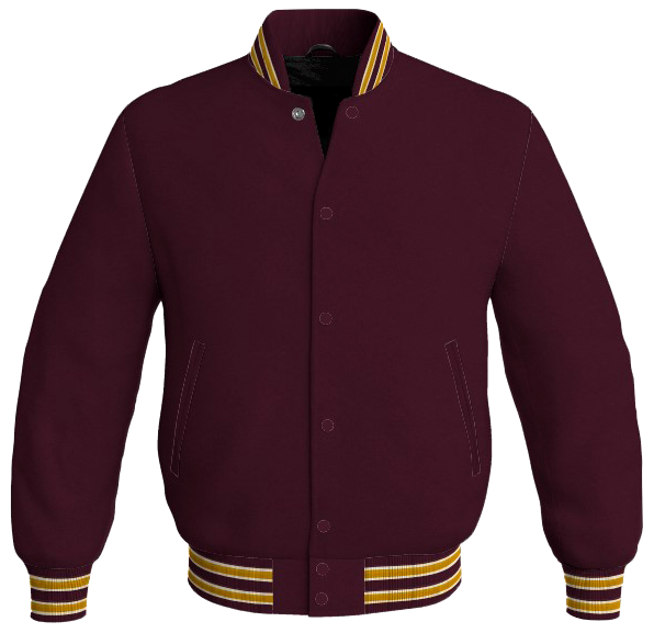 Maroon and gold letterman jacket deals