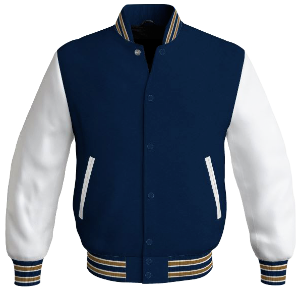 Blue and gold letterman jacket best sale